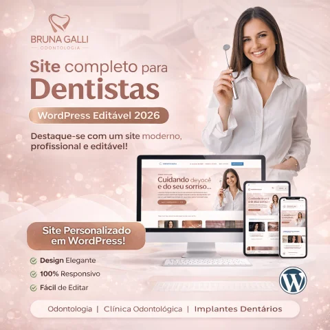 Site Wordpress para dentistas editável 2026