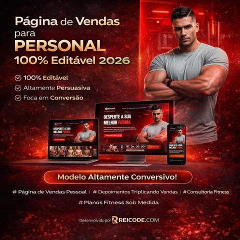 Página de Vendas para Personal 100% Editável 2026