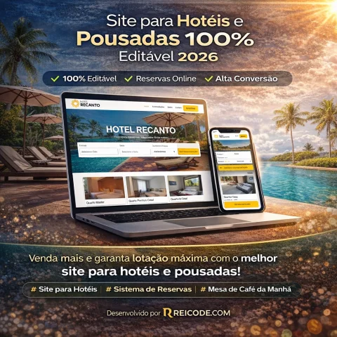 Site para Hotéis e Pousadas 100% Editável 2026