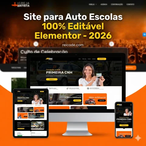 Site para Auto Escolas 100% Editável no Elementor