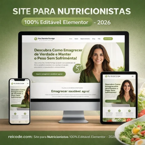 Site para Nutricionistas 100% Editável Elementor – 2026