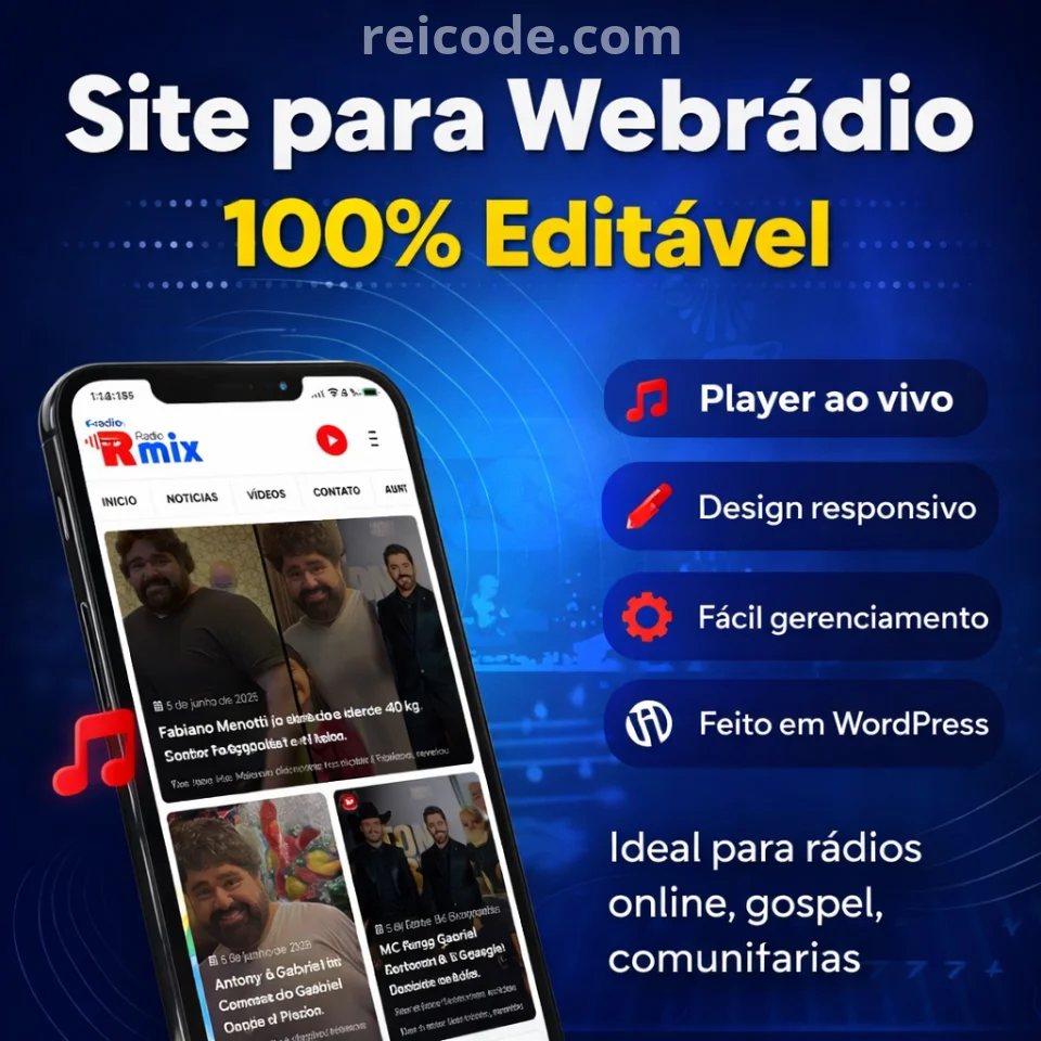 Site para Webrádio 100% Editável 2026