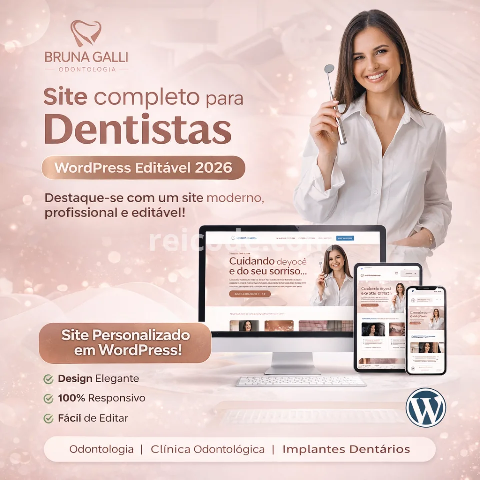 Site Wordpress para dentistas editável 2026