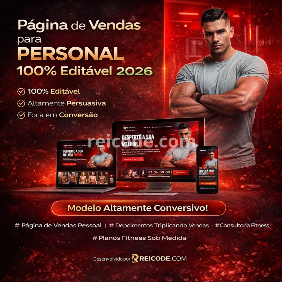 Página de Vendas para Personal 100% Editável 2026