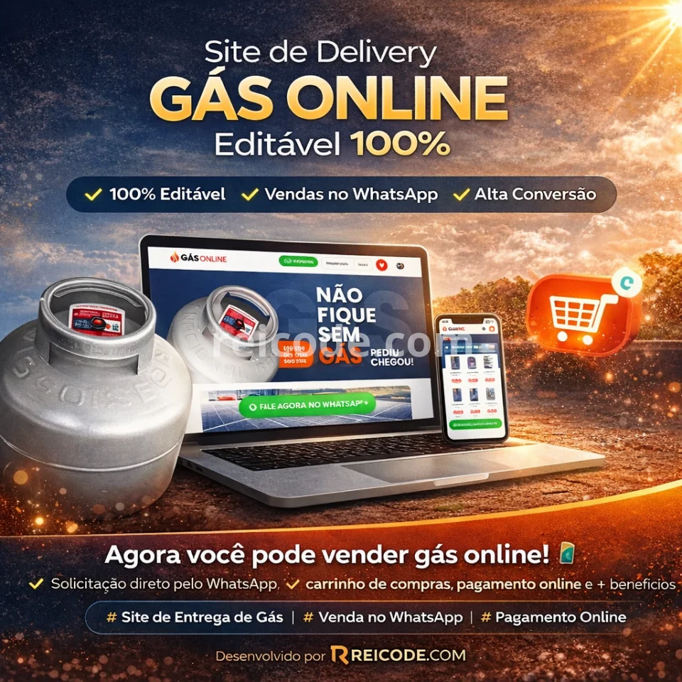 Site de Delivery Gás Online Editável 2026
