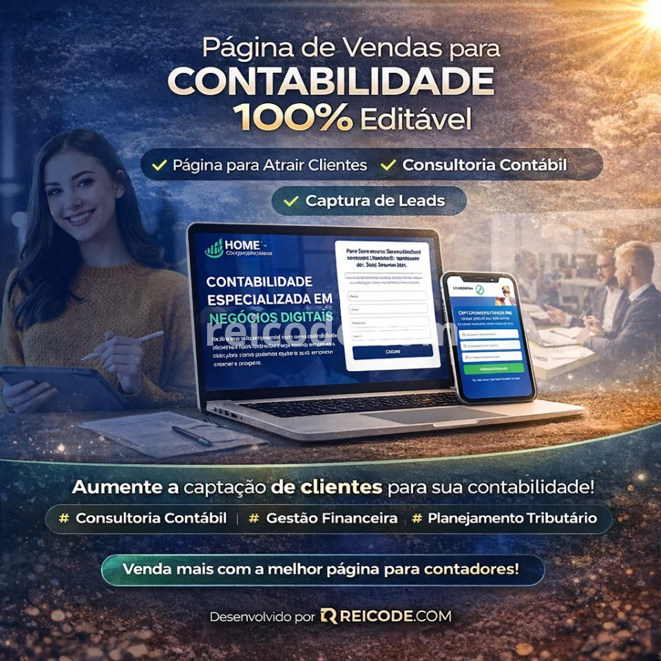 Página de Vendas para Contabilidade 100% Editável 2026