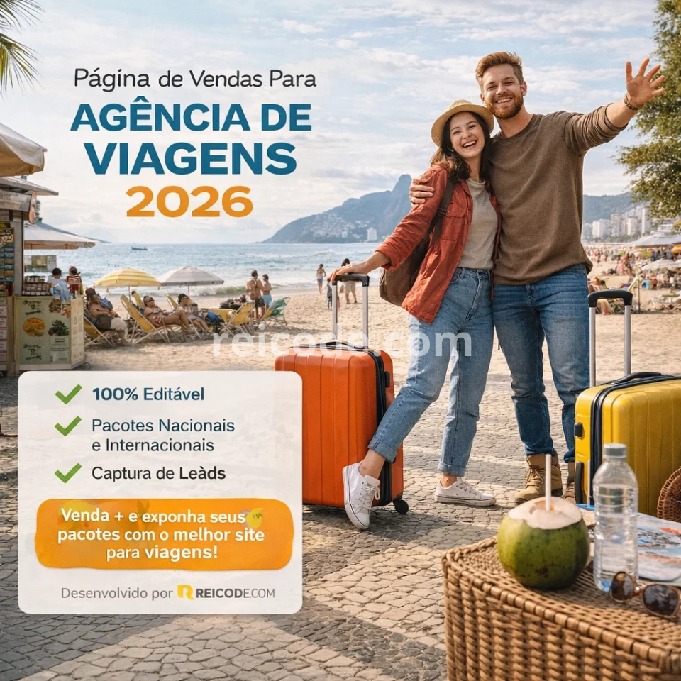 Página de Vendas Agência de Viagens Editável 2026