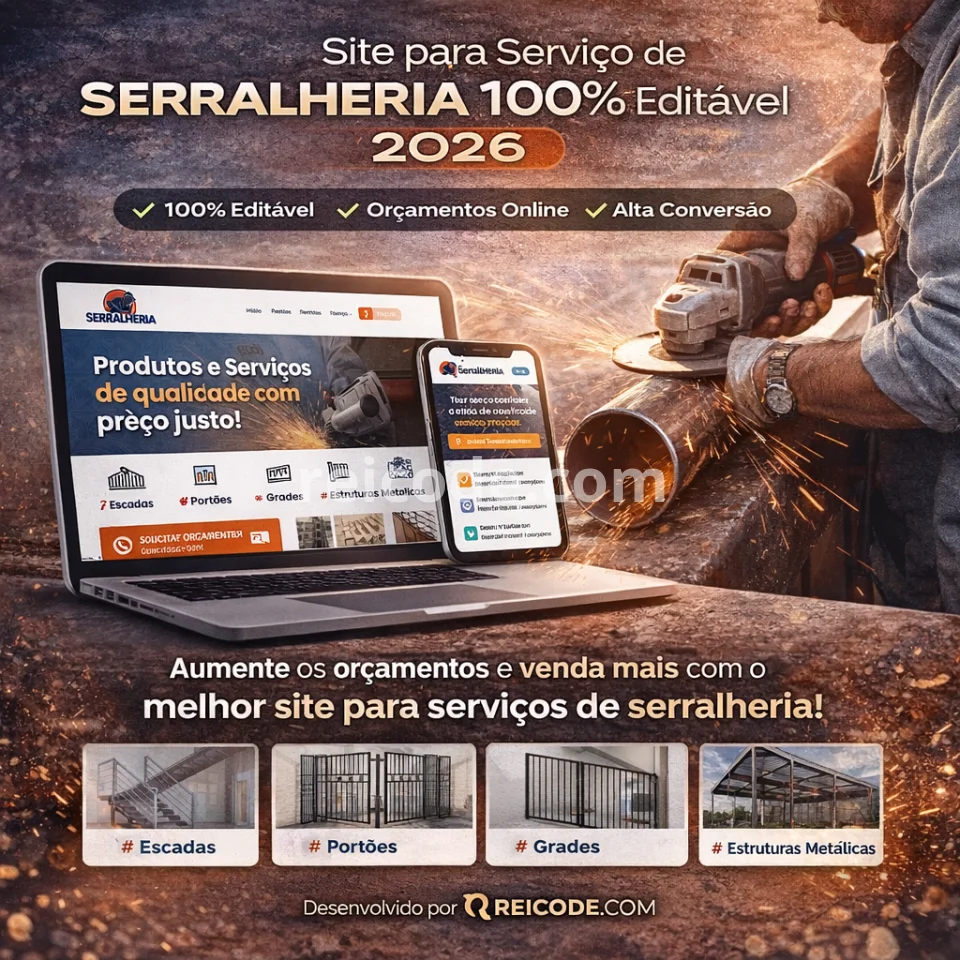 Site para Serviços de Serralheria Editável 2026