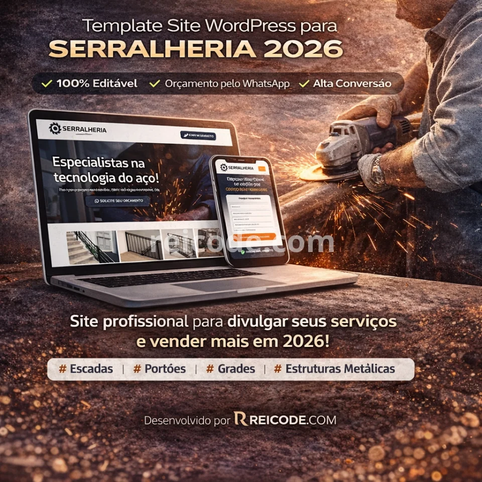 Template Site WordPress para Serralheria 2026