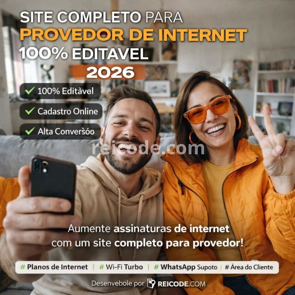 Site Completo para Provedor de Internet Editável 2026
