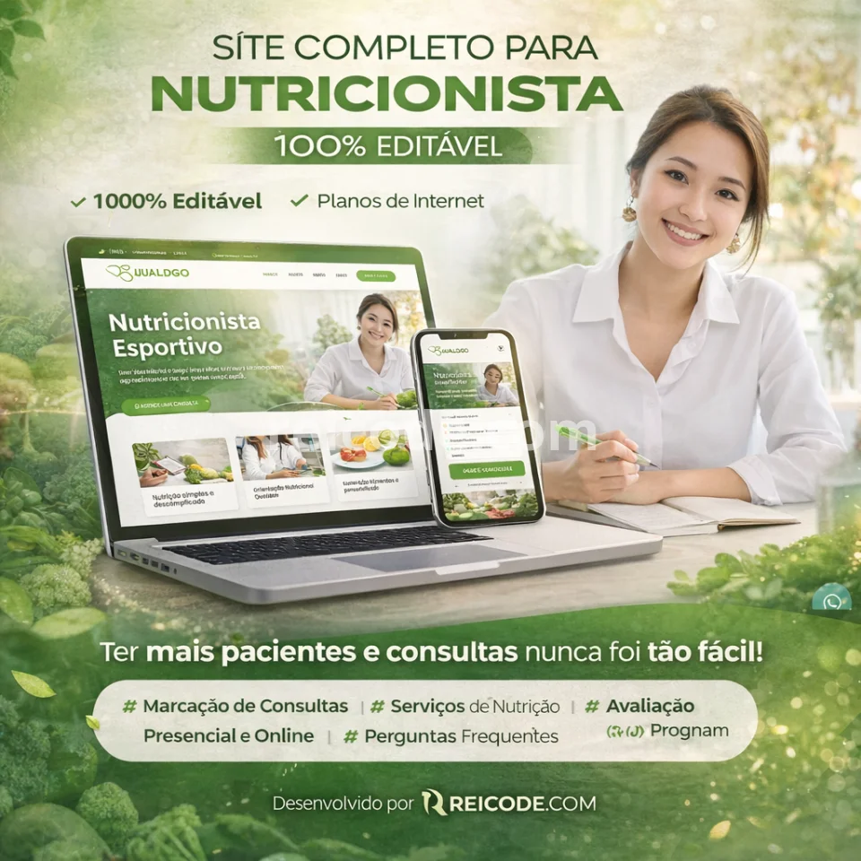 Site Completo para Nutricionista Editável 2026
