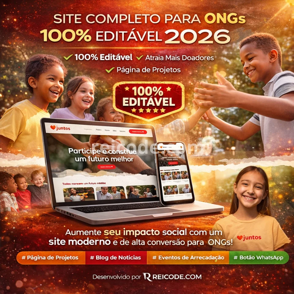 Site Completo para ONGs 2026 100% Editável