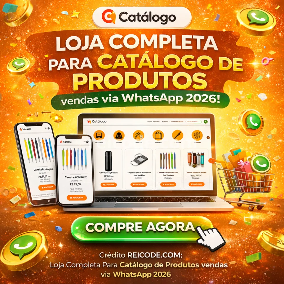 Template Loja Completa para Catálogo de Produtos via WhatsApp 2026