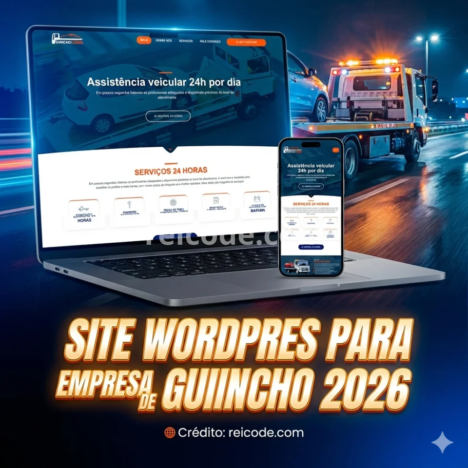 Site Pronto para Guincho, Reboque e Auto Socorro 24h - Edição 2026