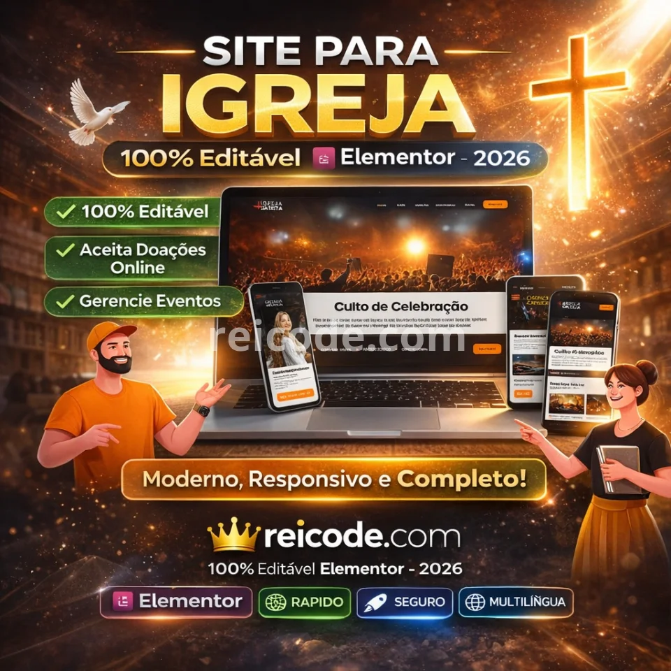 Site para Igreja 100% Editável Elementor – 2026