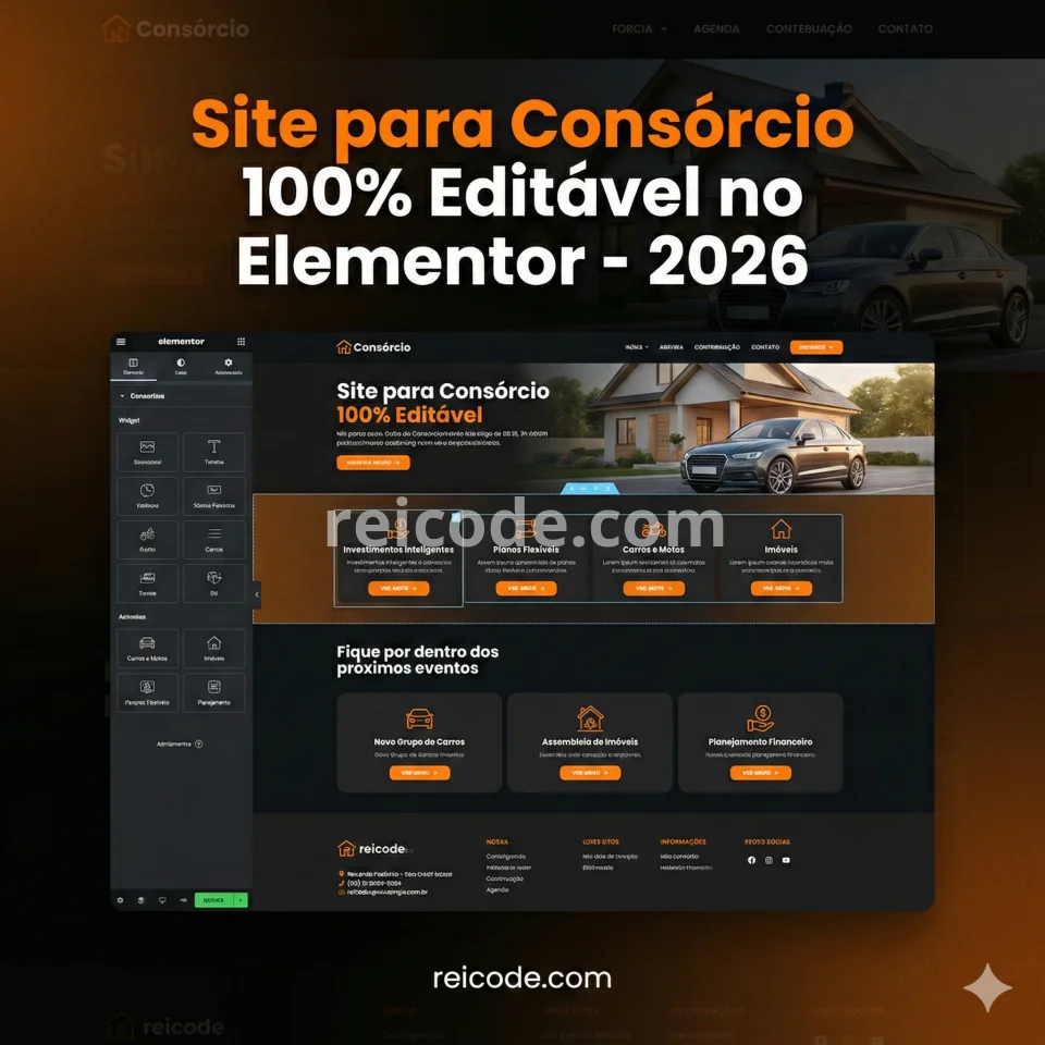Site para Consórcio 100% Editável no Elementor