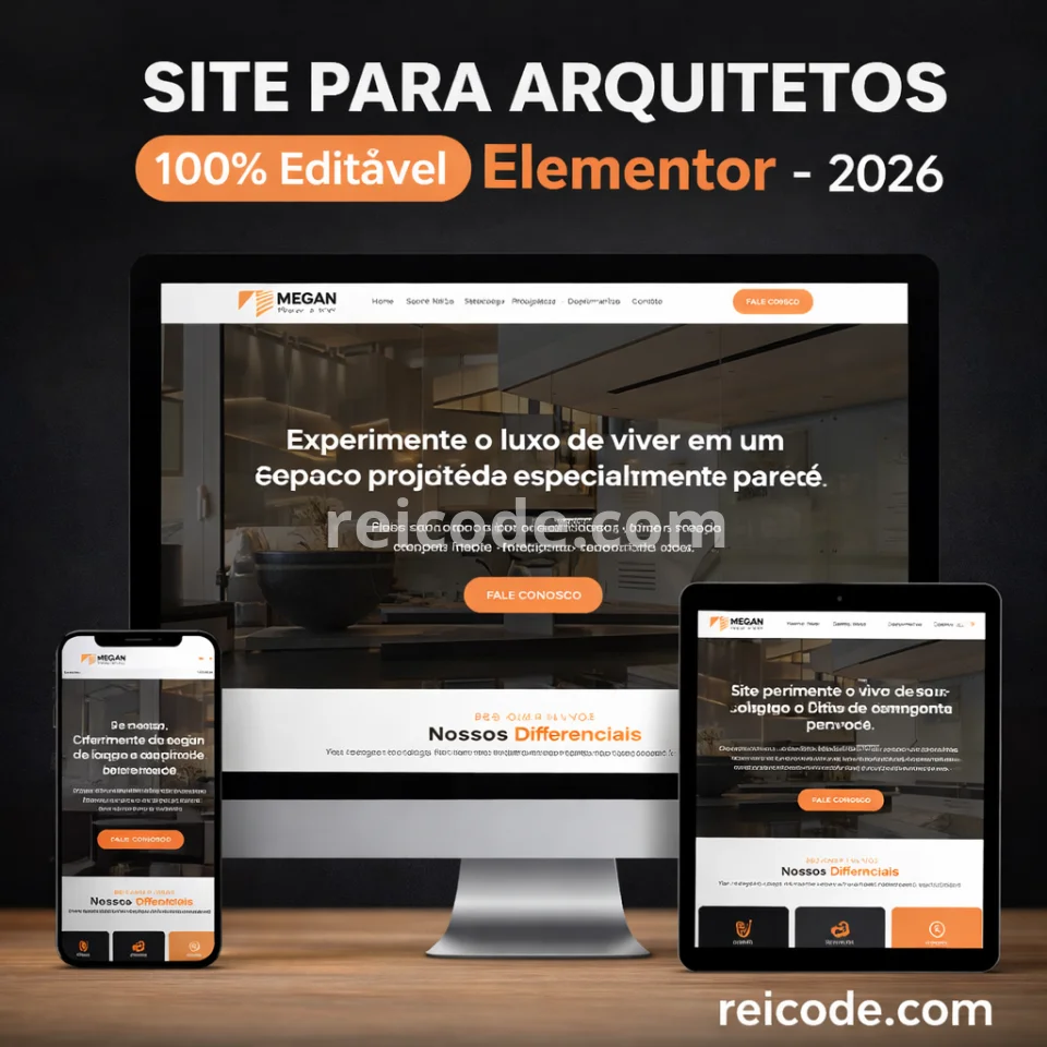 Site para Arquitetos 100% Editável Elementor – 2026